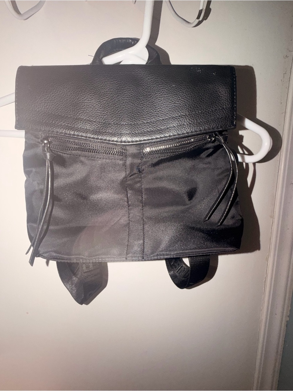 Botkier Black Mini Backpack Crossbody - Fold-Top Design